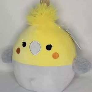 Squishmallow 8" Charlize Cockatiel Soft Yellow Gray Bird Plush